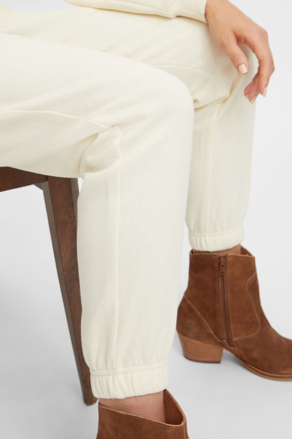 Pieces Pantal&oacute;n jogger felpa beige