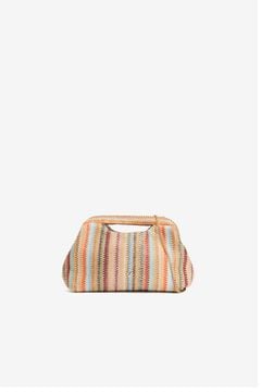 Vilanova Clutch con efecto paja a rayas