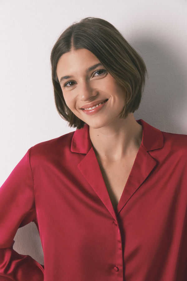 Women'secret Crvena satenska kratka košulja pidžama Crvena