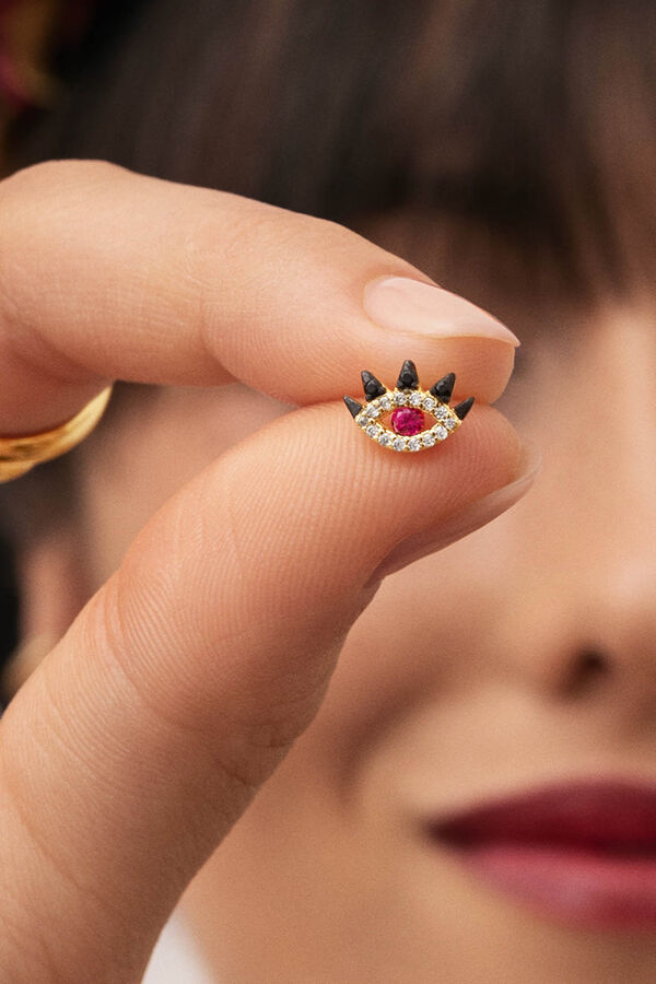 Singularu Pendiente Suelto Eye Colors Ba&ntilde;o Oro amarillo