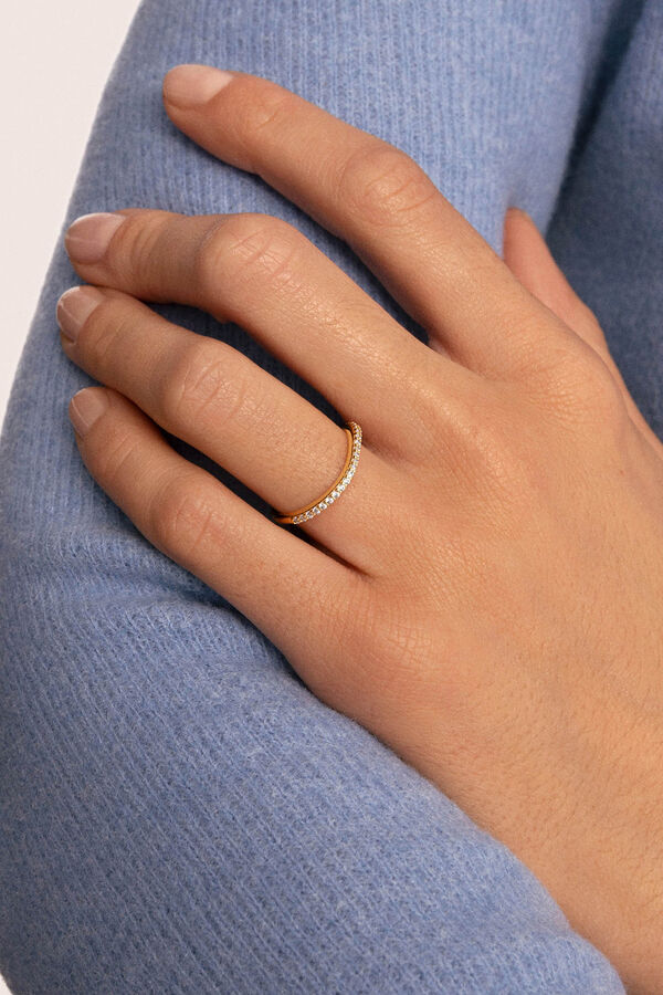 Anillo Fino Scarlett Blanco Baño Oro 10 Anillos de mujer SPF