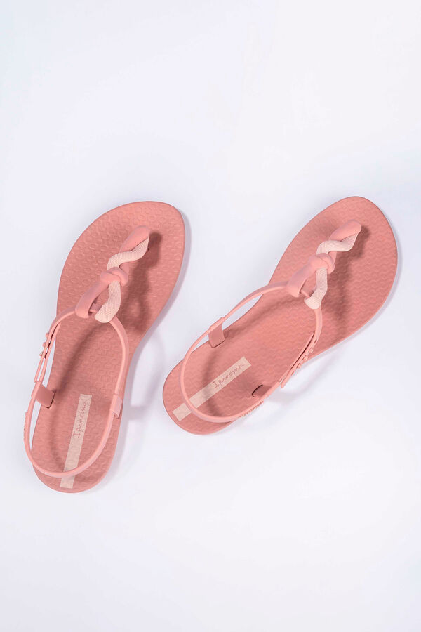 Ipanema Sandalia con tira en T y nudo rosa