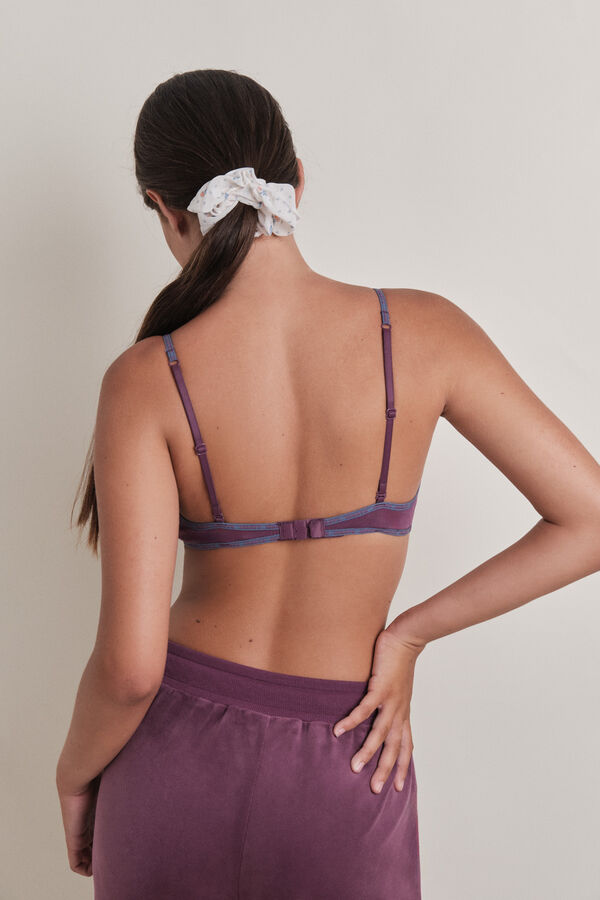 HI&BYE Bordo pamučni trokutasti grudnjak s odvojivim košarice Bordo