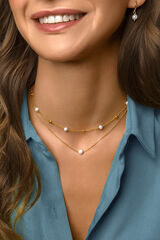 Singularu Collar Mini Pearls Plata Ba&ntilde;o Oro printed