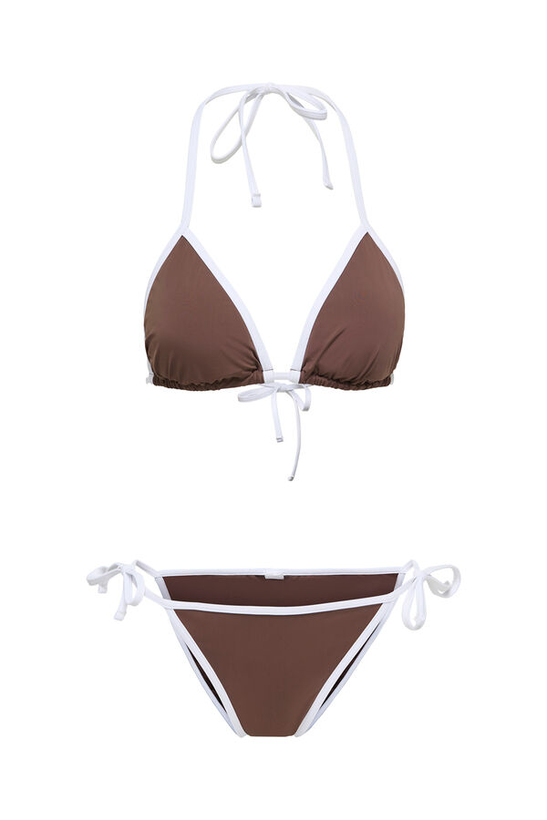 Only Barna kontraszt bikini szett term&eacute;szetes