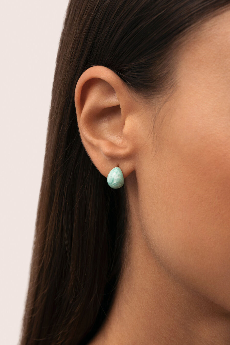 Pendientes Gota Enamel Alea Acero Baño Oro