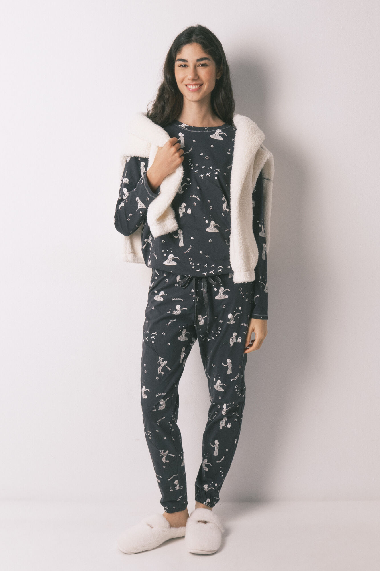 Women'secret Siva 100% pamučna duga pidžama El Principito