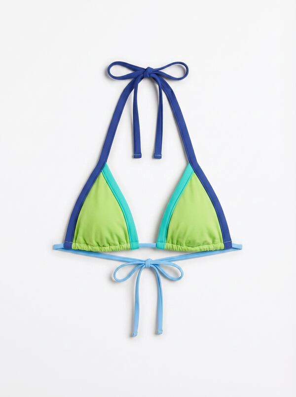 HI&BYE Zeleni trouglasti halter top bikinija Zelena