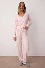 Trendyol Conjunto pijama invierno canal&eacute; rosa rosa