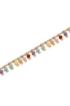 Singularu Tobillera Shamira Stones Acero Ba&ntilde;o Oro
