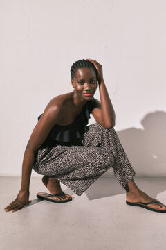 Women'secret Chanclas dedo efecto ondas negras