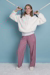 HI&BYE Mekana bela duks od ovčije kože sa logo