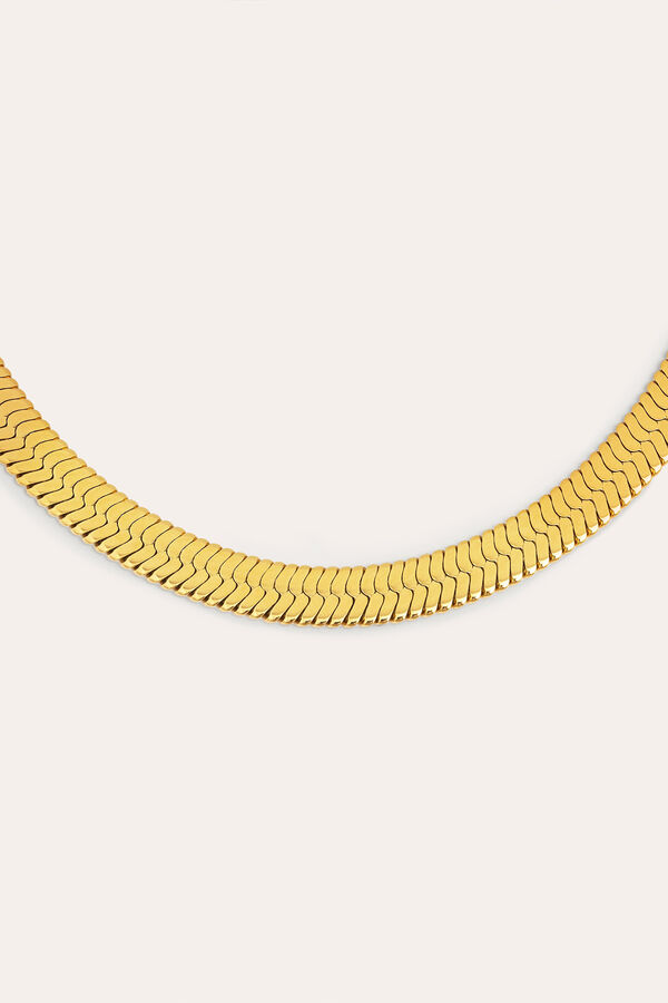 Singularu Big Lisse Gold Plated Steel Necklace printed