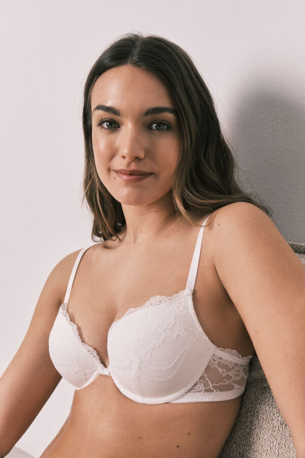 Women'secret Beli čipkasti push-up grudnjak GORGEOUS Bež