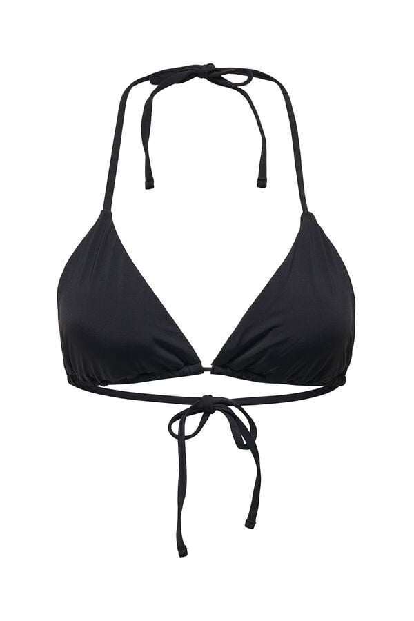 Only Top de bikini triangular negro negro