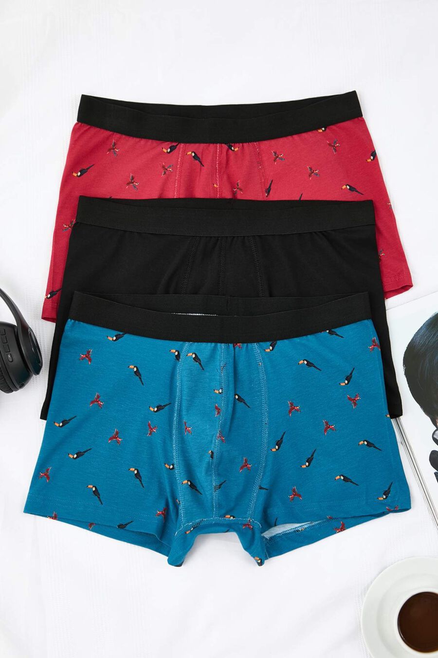 Pack de 3 boxer pájaros