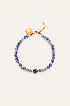 Singularu Pulsera Amulet Cianita Acero Ba&ntilde;o Oro