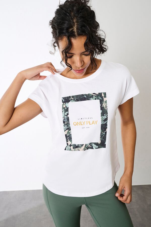 Only Play Camiseta algod&oacute;n org&aacute;nico manga corta. blanco