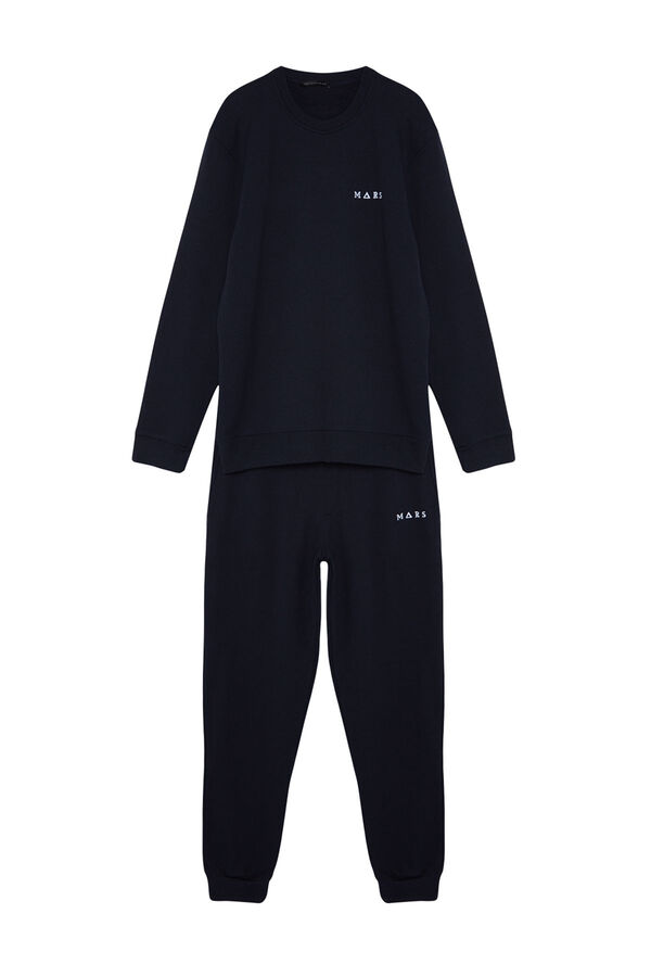 Trendyol Conjunto de pijama azul marinho de corte regular com bordado  azul