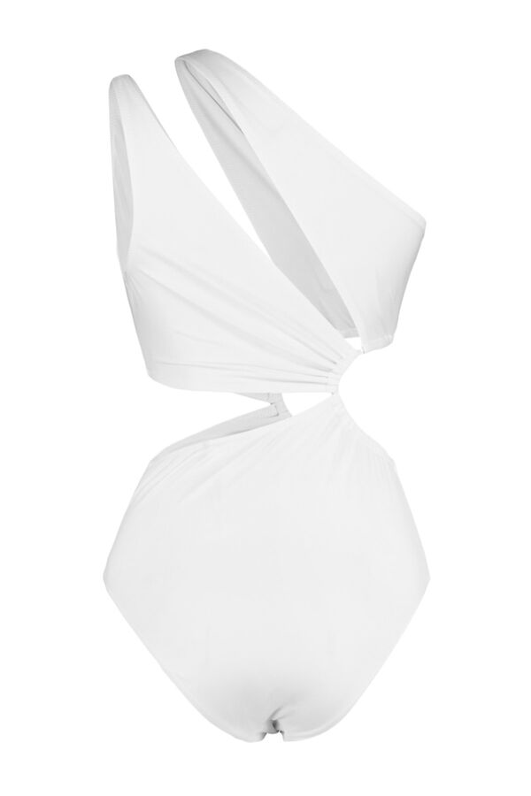 Trendyol Ba&ntilde;ador trikini asim&eacute;trico cut-out marfil
