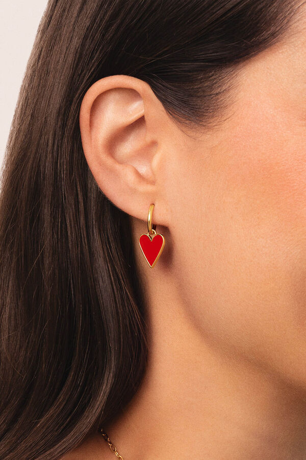 Singularu Pendientes Lovely Heart Ba&ntilde;o Oro amarillo