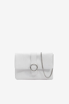Womensecret Woven faux leather clutch white