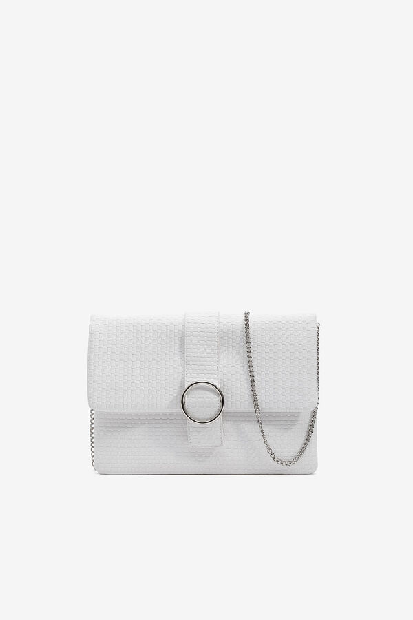 Vilanova Clutch Efecto Piel Tejida blanco