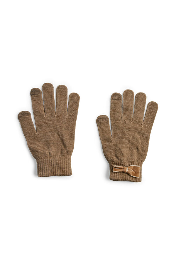 Pieces Guantes smart de punto nude