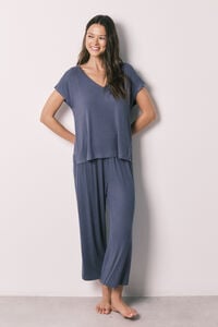 Women'secret Pijama Capri viscosa suave azul