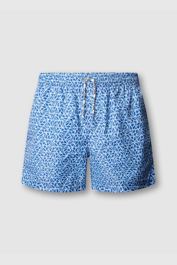 Pepe Jeans Ba&ntilde;ador regular cord&oacute;n print geom&eacute;trico azul