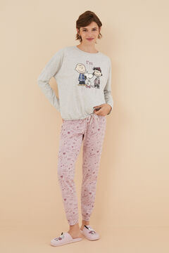 Womensecret Pijama 100% algodão Snoopy & Cia cinzento cinzento