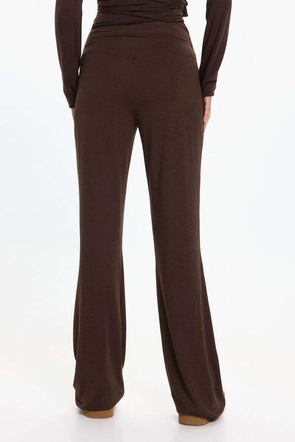 Pieces Calça elásticas castanho