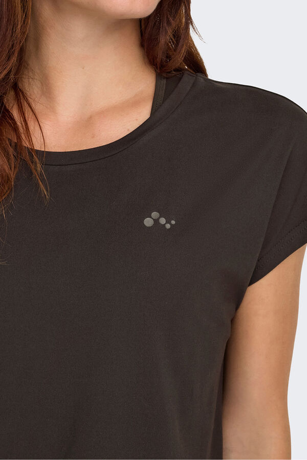 Only Play T-shirt desportiva de manga curta castanho