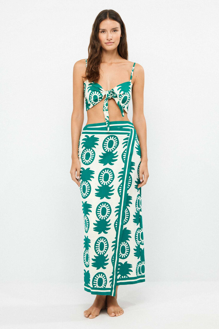 Falda pareo estampado piñas