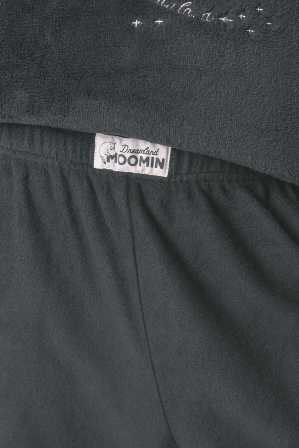 Women'secret Siva flisana duga pidžama sa Moomin printom Siva