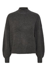Womensecret Soft-feel jumper with a high neck, puffed sleeves and ribbed fabric. Grau