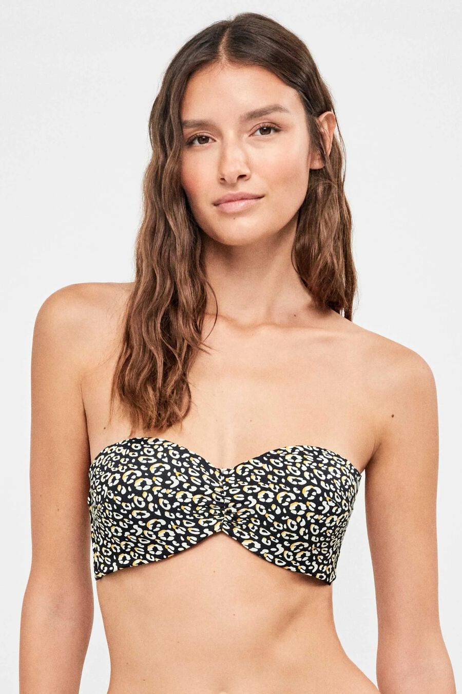 Top bikini bandeau aro silicona