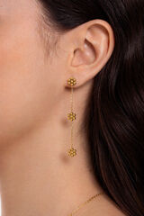 Singularu Tiny Daisy gold-plated steel earrings printed