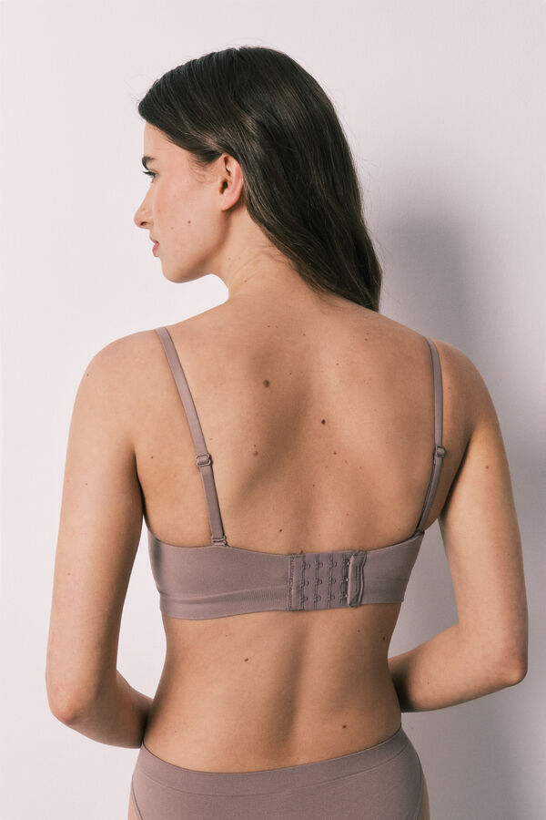 Women'secret Soutien strapless sem costura marrom cru