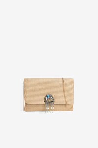 Vilanova Clutch efecto piel con abalorios