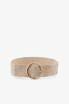 Pieces Cintur&oacute;n hebilla dorada grande nude