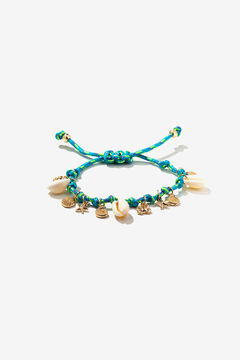 Vilanova Pulseira de Cord&atilde;o com Conchas azul