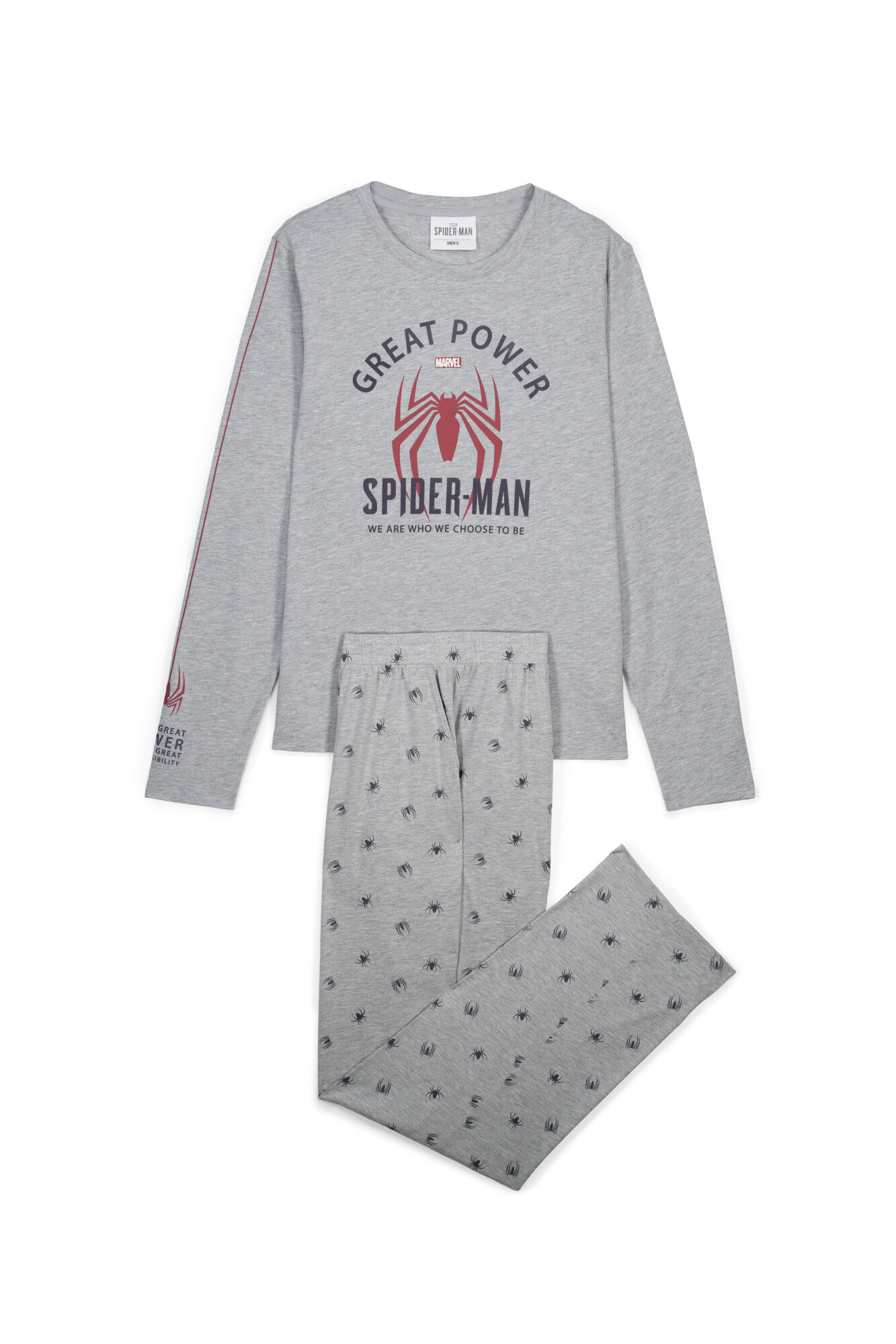 Women'secret Spiderman pamučna duga pidžama