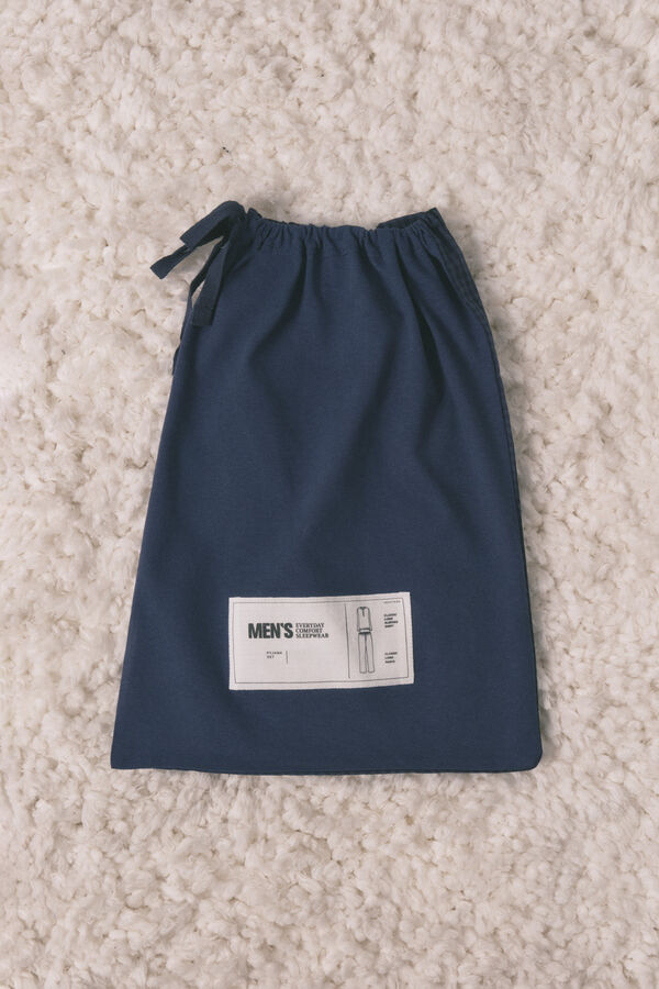 Women'secret Mu&scaron;ka duga pidžama, 100% pamuk, plava karirana Plava