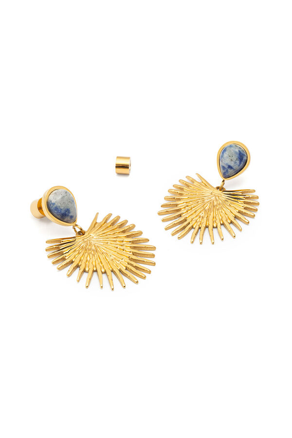 Singularu Pendientes Catalina Acero Ba&ntilde;o Oro amarillo