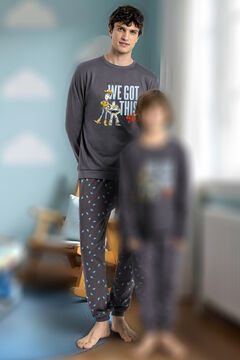 Admas Pijama largo Toy Story 100% algod&oacute;n para hombre gris