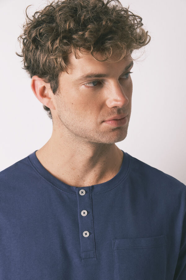 Women'secret Mu&scaron;ka duga pidžama, 100% pamuk, plava karirana Plava