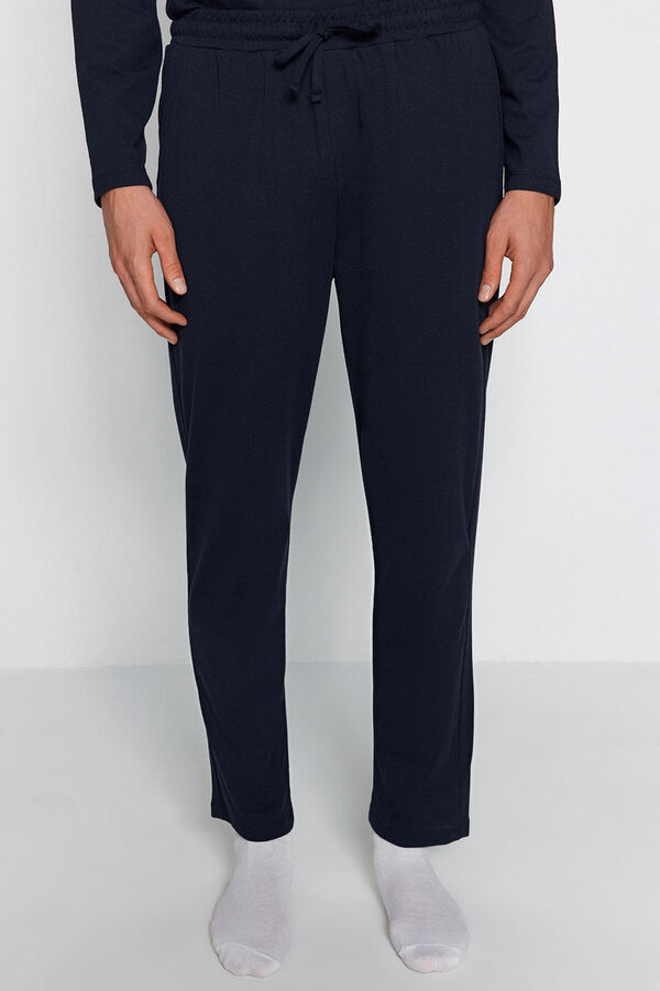 Trendyol Regular fit pyjamas set in navy blue  Plava