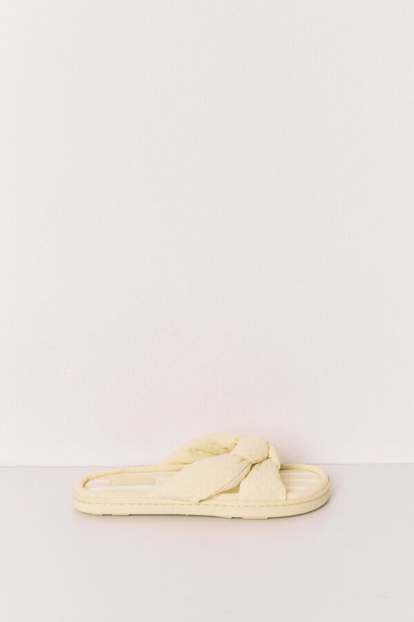 Women'secret Žute sobne papuče sa učkurima i volumenom Žuta