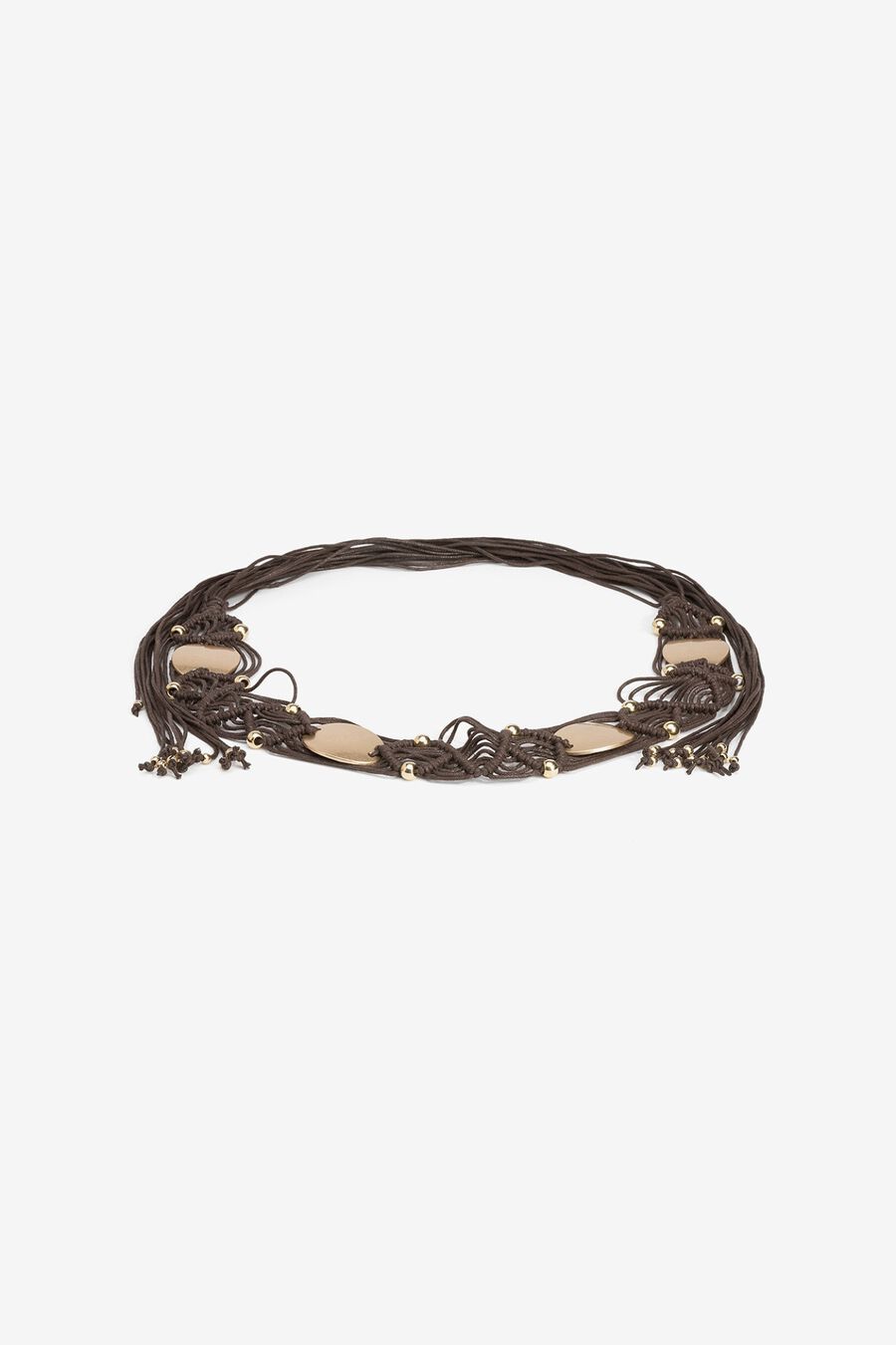 Cinturón de macramé con cordones
